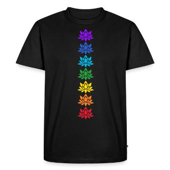 Lotus Chakren Yoga Chakra Lotus Fleur de Lotus - T-shirt Premium bio Homme - noir - Devant - Nico (187cm)