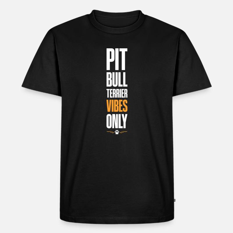 Pitbull Terrier Vibes Only - Männer Premium Bio T-Shirt - Schwarz