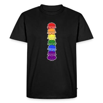 Conception de mouton drapeau LGBT + pour les personnes LGBT + - T-shirt Premium bio Homme - noir - Devant - Nico (187cm)