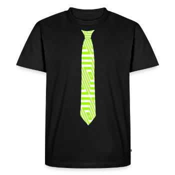 Faux cravate - motif néon - T-shirt Premium bio Homme - noir - Devant - Nico (187cm)