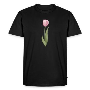 tulipe rose - T-shirt Premium bio Homme - noir - Devant - Nico (187cm)