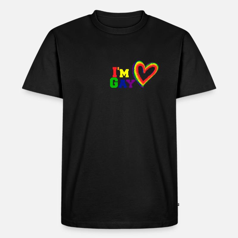 Ich bin schwul. - Männer Premium Bio T-Shirt - Schwarz