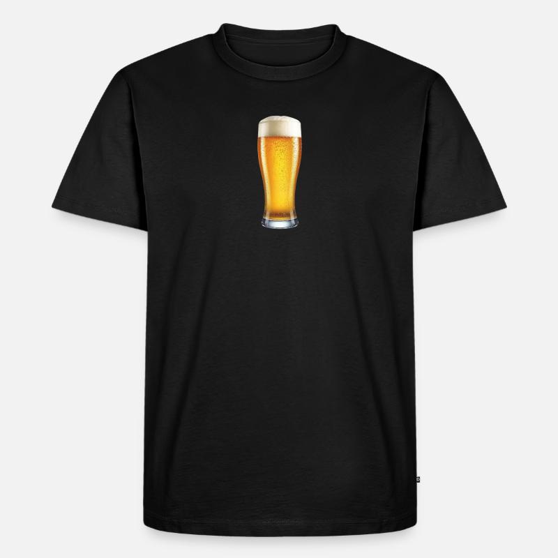 Craftbier Glasdesign Bierglas Bier - Männer Premium Bio T-Shirt - Schwarz