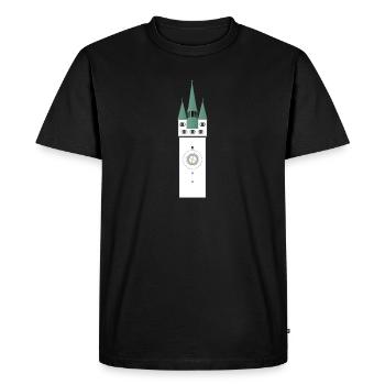 Straubing city tower - Men's Premium Organic T-Shirt - black - Front - Nico (187cm)