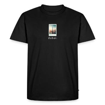 Burj Khalifa Dubaï Rétro Photo - T-shirt Premium bio Homme - noir - Devant - Nico (187cm)