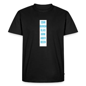 Principales villes écossaises : d’Édimbourg à Aberdeen - T-shirt Premium bio Homme - noir - Devant - Nico (187cm)