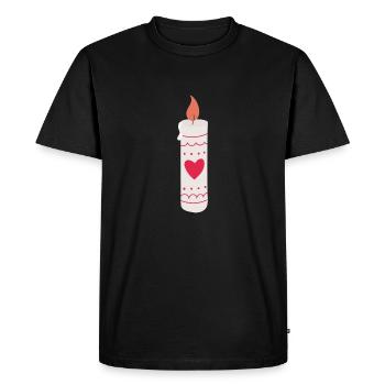 Bougies - T-shirt Premium bio Homme - noir - Devant - Nico (187cm)