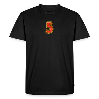 5. 5 YEARS. 5th ANNIVERSARY. 5 YEAR ANNIVERSARY - Men's Premium Organic T-Shirt - black - Front - Nico (187cm)