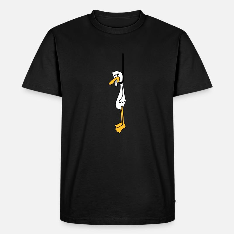 Hanged Duck - Männer Premium Bio T-Shirt - Schwarz