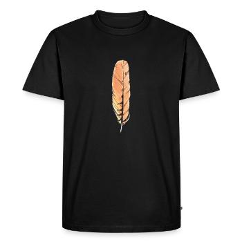 Big Feather Orange Dessiné à la main (Cerf-volant rouge) - T-shirt Premium bio Homme - noir - Devant - Nico (187cm)