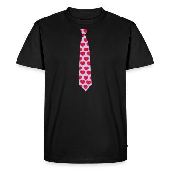Cravate cœur - T-shirt Premium bio Homme - noir - Devant - Nico (187cm)