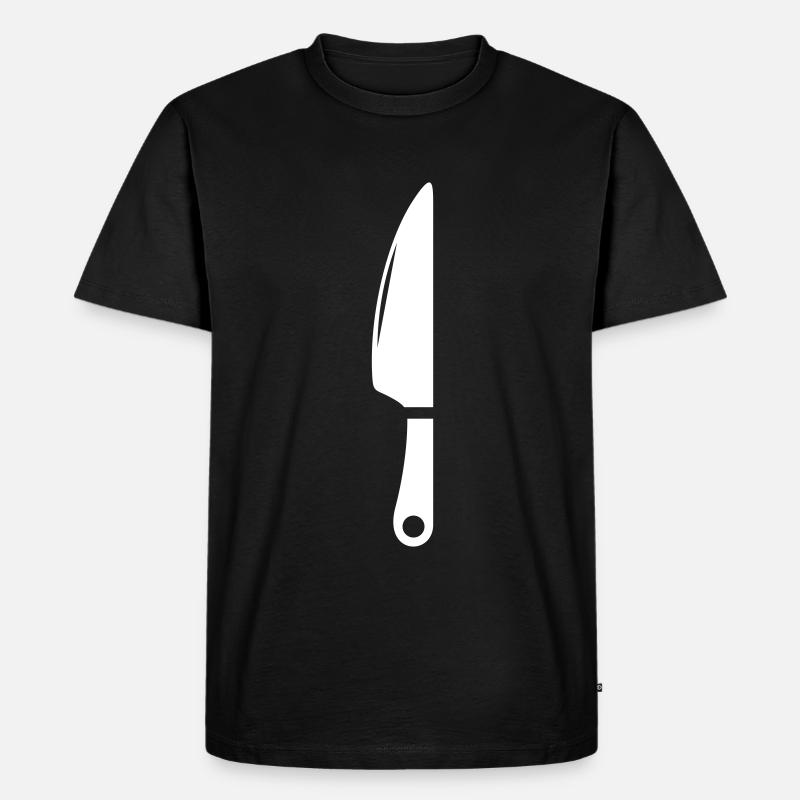 Messer icon - Männer Premium Bio T-Shirt - Schwarz