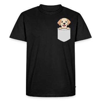 Poche du Labrador - T-shirt Premium bio Homme - noir - Devant - Nico (187cm)