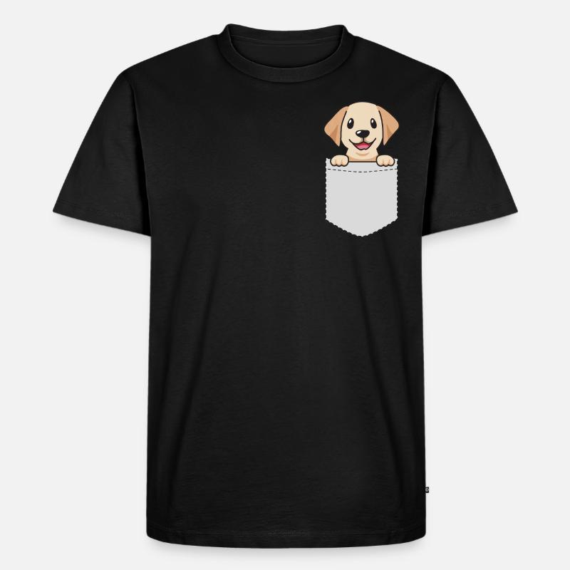 Labrador Pocket - Männer Premium Bio T-Shirt - Schwarz