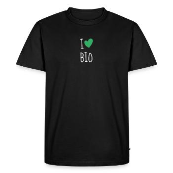 J’AIME BIO - PRODUITS BIO - BIO LOVER - NATURLIEBE - T-shirt Premium bio Homme - noir - Devant - Nico (187cm)