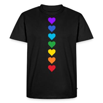 Coeurs colorés Chakras Yoga Chakra Méditation - T-shirt Premium bio Homme - noir - Devant - Nico (187cm)