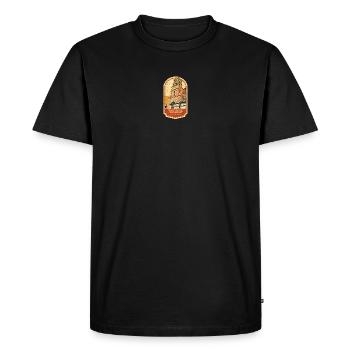Badge retro, Toulouse France est ma ville natale - T-shirt Premium bio Homme - noir - Devant - Nico (187cm)
