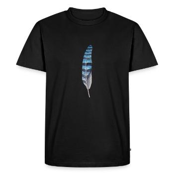 Plume bleue noire - T-shirt Premium bio Homme - noir - Devant - Nico (187cm)