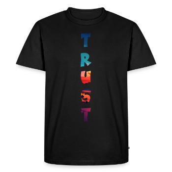 Idée cadeau de T-Shirt de confiance - T-shirt Premium bio Homme - noir - Devant - Nico (187cm)