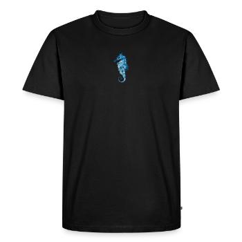Seahorse with corals, shells and sea anemones - Men's Premium Organic T-Shirt - black - Front - Nico (187cm)