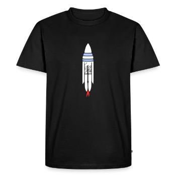 Vecteur de vol spatial spatial de fusée spatiale - T-shirt Premium bio Homme - noir - Devant - Nico (187cm)