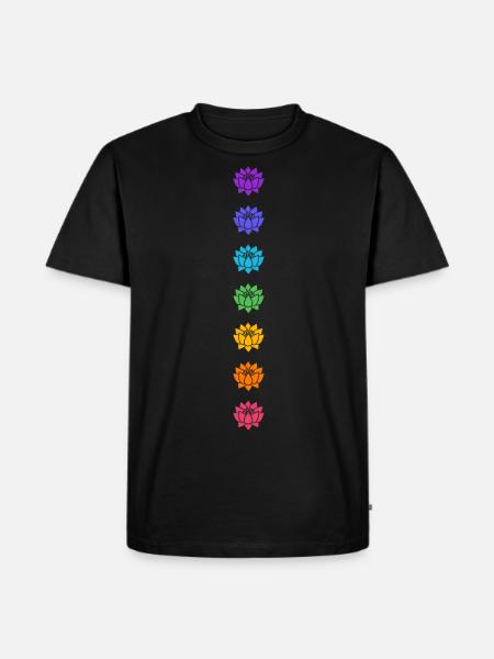 Lotus Chakras, Cosmic Energy Centers, Evolution - Men's Premium Organic T-Shirt - black