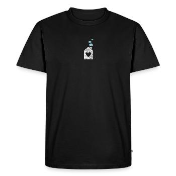 Accueil Coeur Grunge Cloud Pépinière Sweet Home - T-shirt Premium bio Homme - noir - Devant - Nico (187cm)
