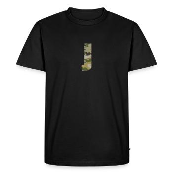 Lettre de camouflage J - T-shirt Premium bio Homme - noir - Devant - Nico (187cm)