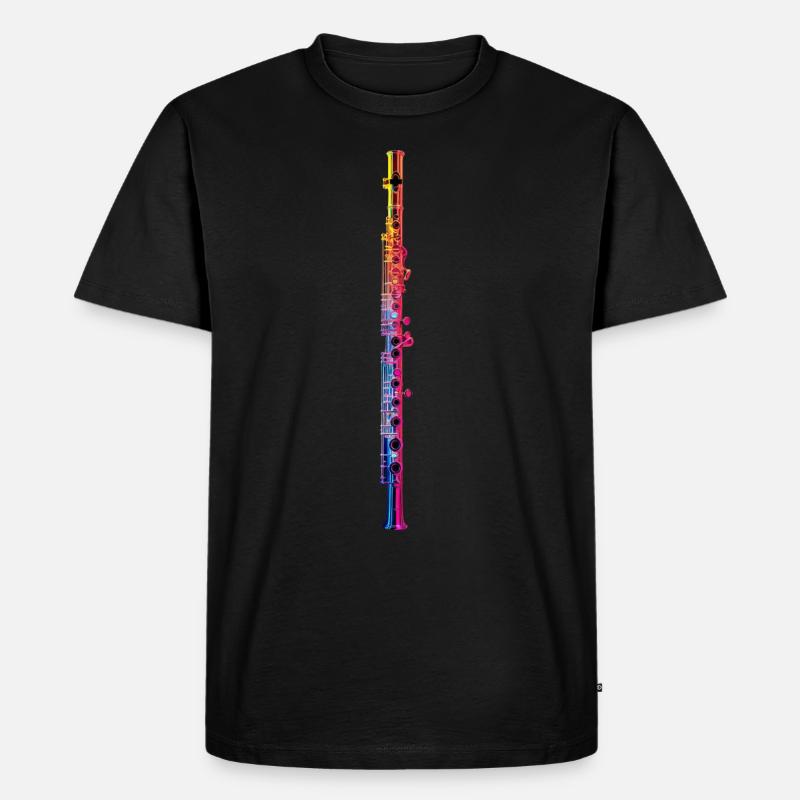 Querflöte - Männer Premium Bio T-Shirt - Schwarz
