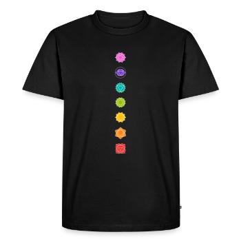 Chakra symboles 7 chakras yoga yoga Kundalini - T-shirt Premium bio Homme - noir - Devant - Nico (187cm)