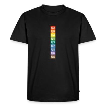 métro Arc-en-ciel Berlin - T-shirt Premium bio Homme - noir - Devant - Nico (187cm)