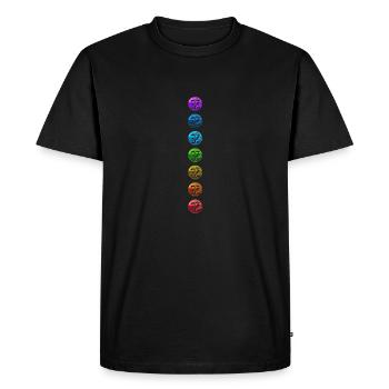 Chakra 1-7 Chakras Chakras Ohm Ohm Couleurs colorées - T-shirt Premium bio Homme - noir - Devant - Nico (187cm)