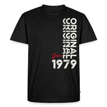 Légende Juin 1979 Millésime 1979 Anniversaire 1979 - T-shirt Premium bio Homme - noir - Devant - Nico (187cm)