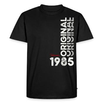 Cadeau d'anniversaire 40 ans Homme Original Février 1985 - T-shirt Premium bio Homme - noir - Devant - Nico (187cm)