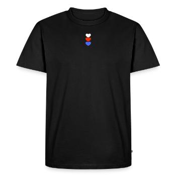 Die drei Frage.... - Männer Premium Bio T-Shirt - Schwarz - Vorne - Nico (187cm)