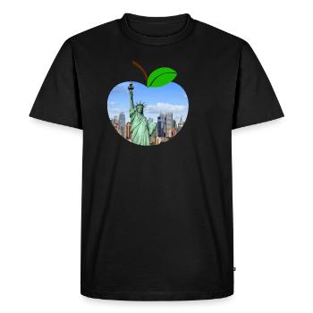 Pomme New York Statue de la Liberté - T-shirt Premium bio Homme - noir - Devant - Nico (187cm)