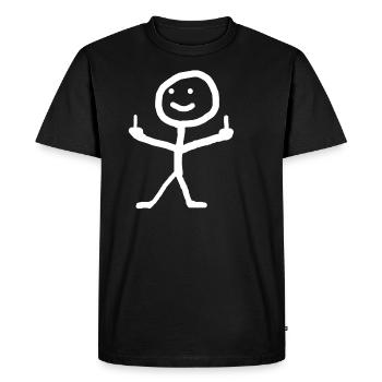 Lustiges Fick Dich Strichmännchen - Männer Premium Bio T-Shirt - Schwarz - Vorne - Nico (187cm)
