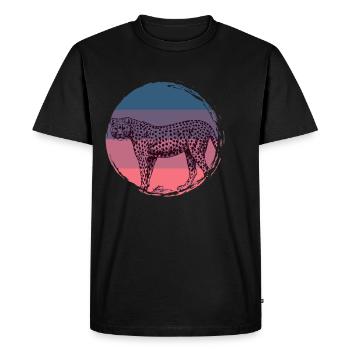 Cheetah Africa cat Asian predator vintage - Men's Premium Organic T-Shirt - black - Front - Nico (187cm)