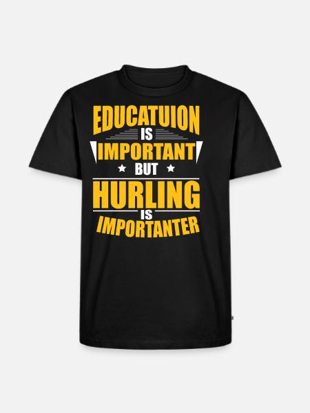HURLING IS IMPORTANTER - Men's Premium Organic T-Shirt - black