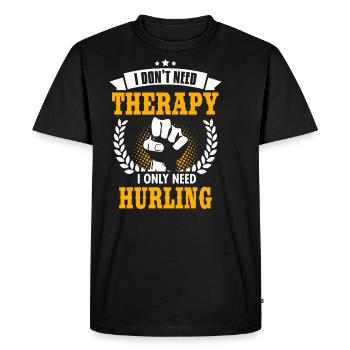 Hurling - Men's Premium Organic T-Shirt - black - Front - Nico (187cm)