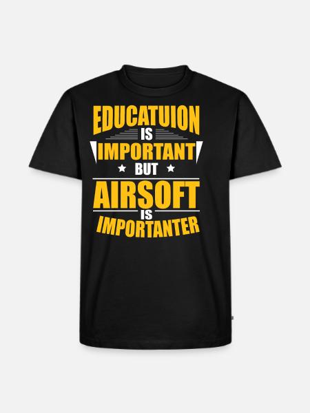 AIRSOFT IS IMPORTANTER - Männer Premium Bio T-Shirt - Schwarz