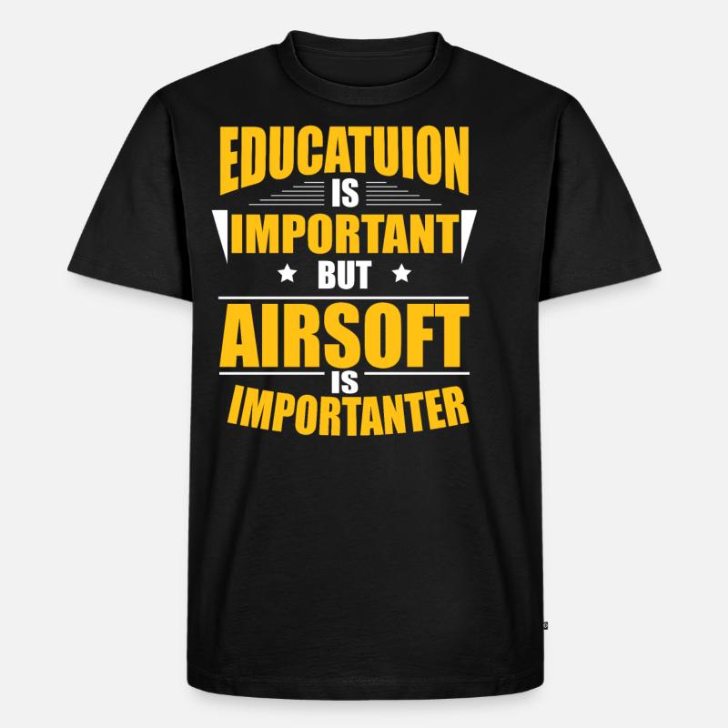 AIRSOFT IS IMPORTANTER - Männer Premium Bio T-Shirt - Schwarz