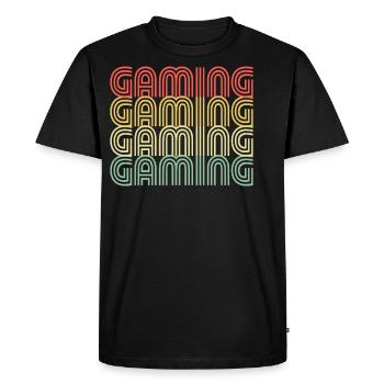 Design rétro de jeu - T-shirt Premium bio Homme - noir - Devant - Nico (187cm)