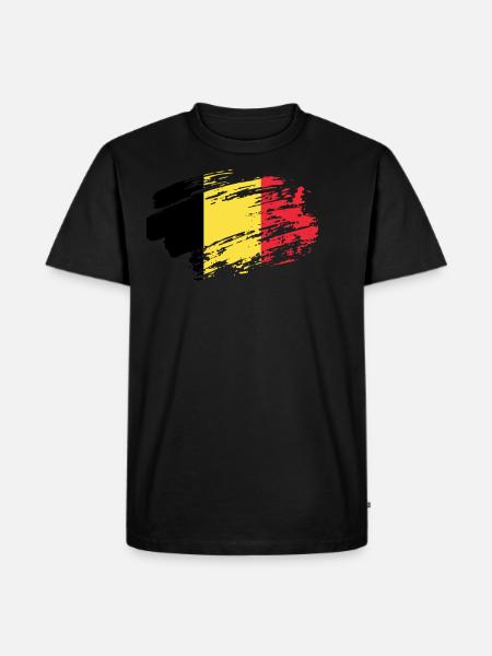 Belgium Flag T-Shirt - Men's Premium Organic T-Shirt - black