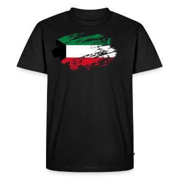 Kuwait Flag Tea - Men's Premium Organic T-Shirt - black - Front - Nico (187cm)