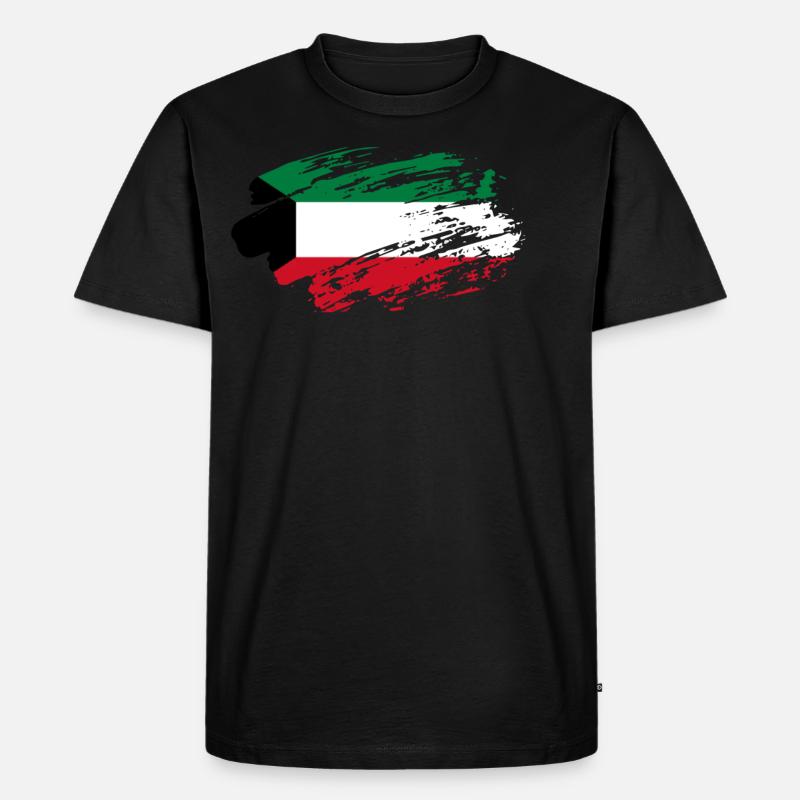 Kuwait Flag Tee - Männer Premium Bio T-Shirt - Schwarz