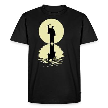 Le diplômé et la lune - T-shirt Premium bio Homme - noir - Devant - Nico (187cm)