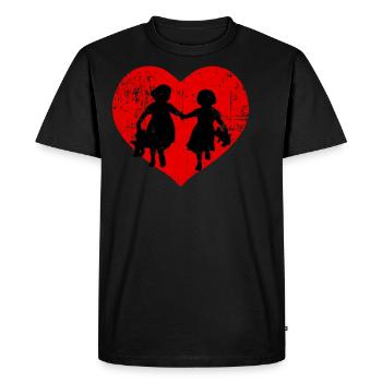 I Love Sisters - Men's Premium Organic T-Shirt - black - Front - Nico (187cm)