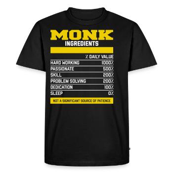 T-shirt Nice Ingrédients Moine - T-shirt Premium bio Homme - noir - Devant - Nico (187cm)