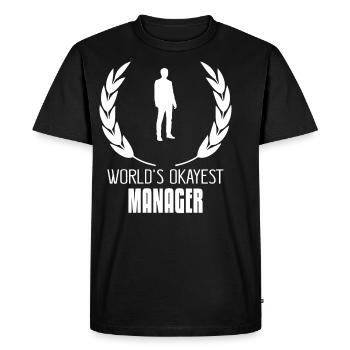 Manager - Men's Premium Organic T-Shirt - black - Front - Nico (187cm)